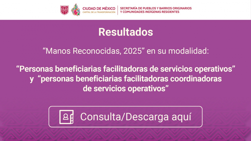 MANOS RECONOCIDAS: FACILITADORAS Y COORDINADORAS DE SERVICIOS OPERATIVOS